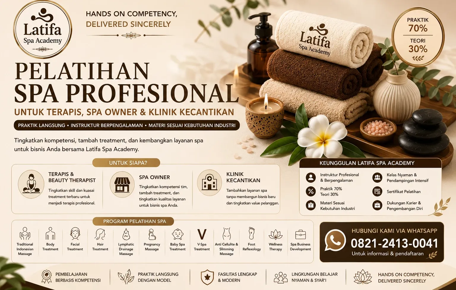 Pelatihan Spa Profesional untuk Terapis, Spa Owner & Klinik Kecantikan | Latifa Spa Academy