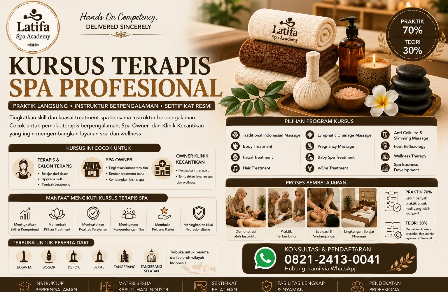 Kursus Terapis Spa Profesional | Praktik Langsung | Latifa Spa Academy