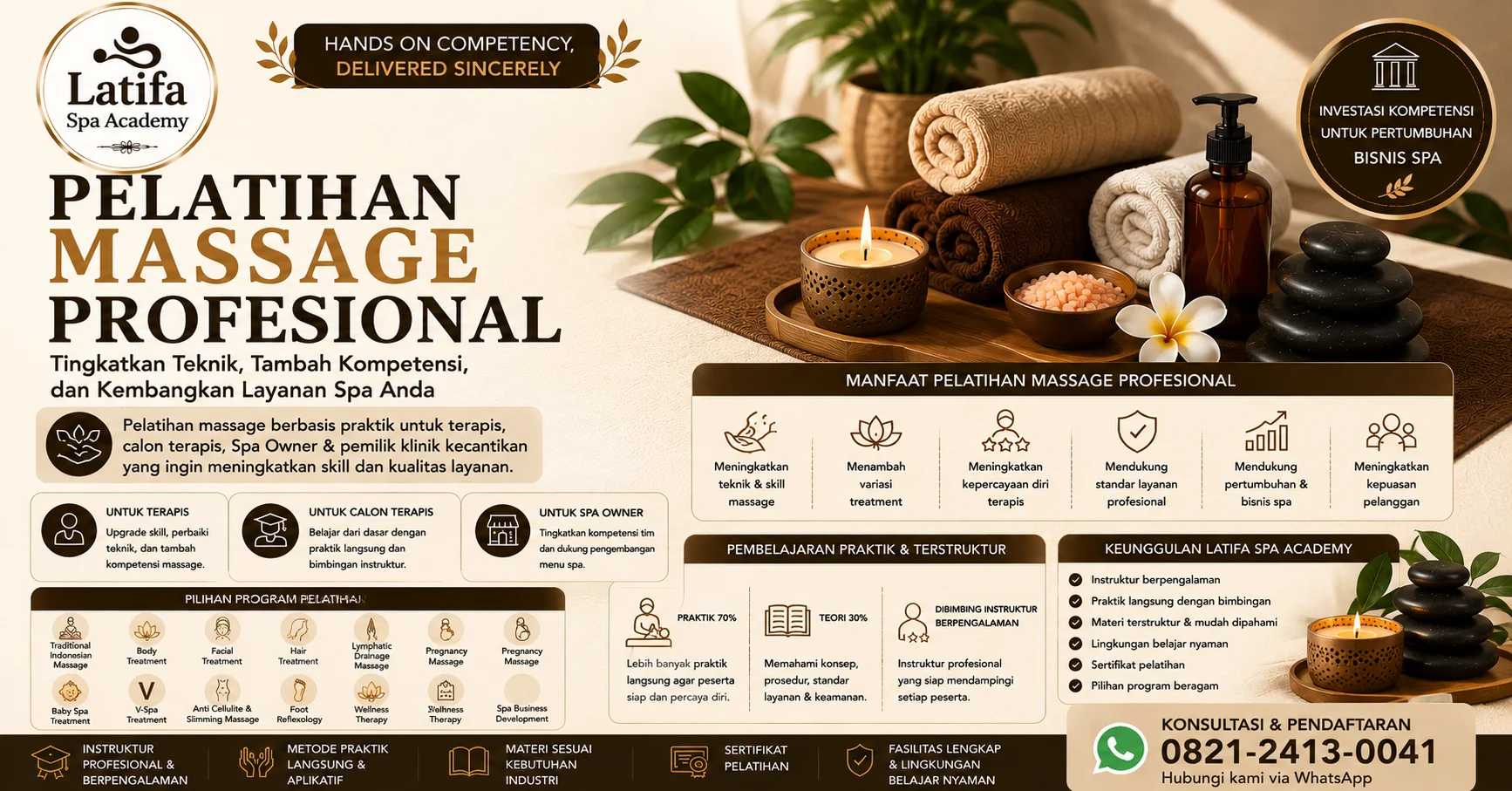 Pelatihan Massage Profesional | Tingkatkan Skill Terapis | Latifa Spa Academy