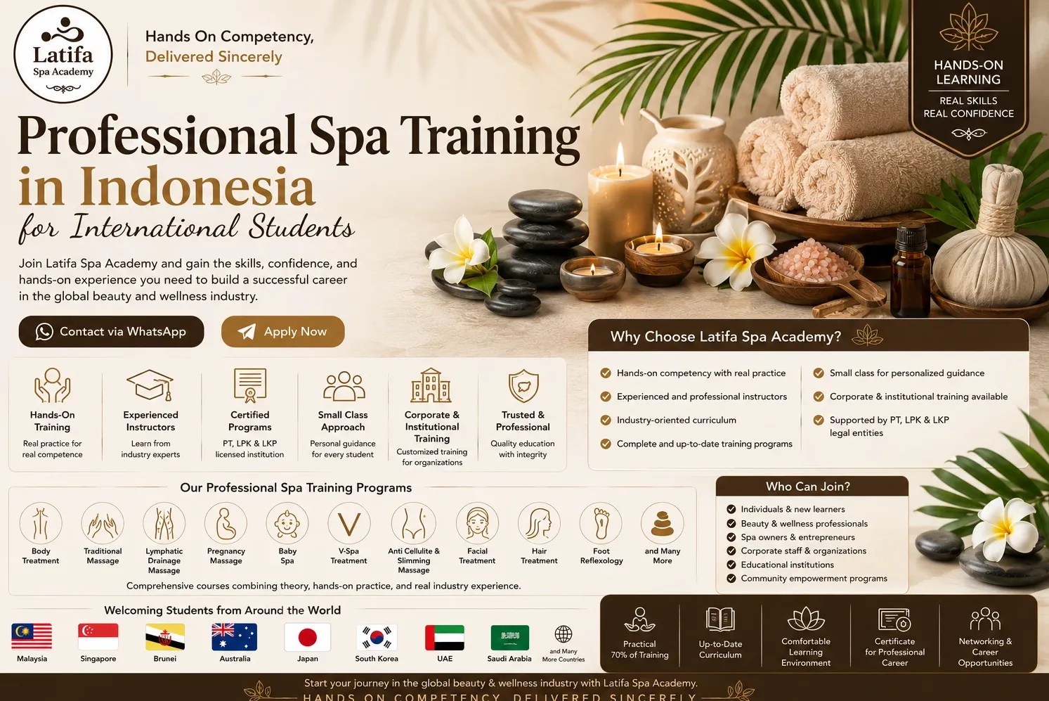 Professional Spa Training in Indonesia for International Students | Latifa Spa Academy