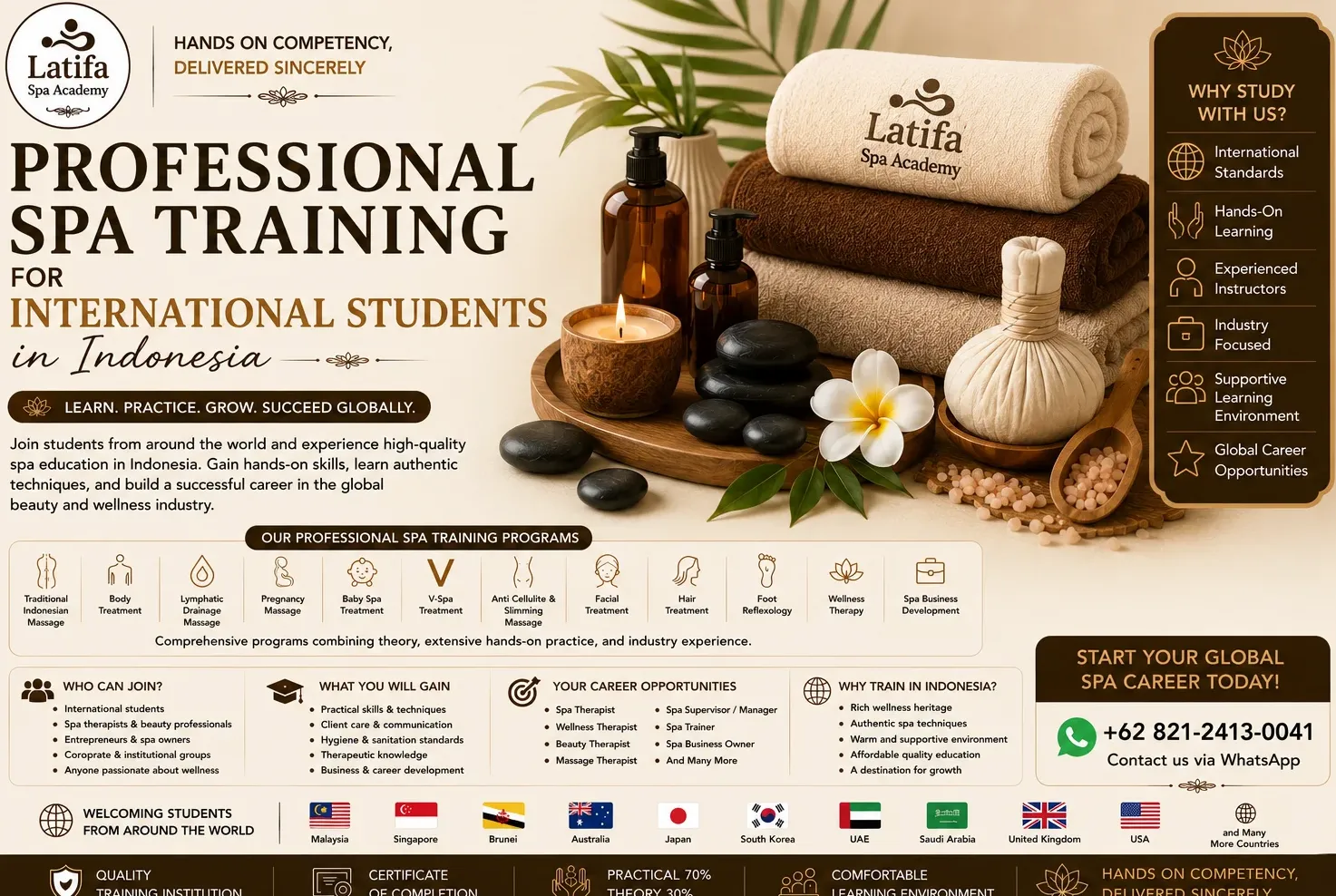 Professional Spa Training for International Students in Indonesia | Latifa Spa Academy